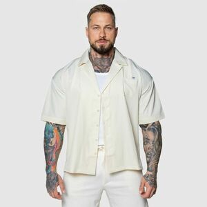 Oversized košile Iron Aesthetics Cuban, béžová obraz