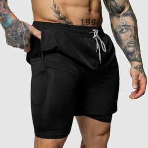 Plavecké šortky Iron Aesthetics Vortex Core 2in1, černé obraz