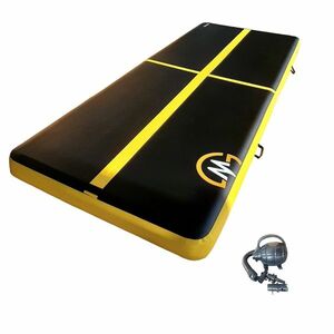 Airtrack MASTER nafukovací žíněnka 400 x 150 x 20 cm - černá - žlutá obraz