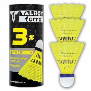 Badmintonové míčky TALBOT TORRO Tech 350 Medium 3 ks - žluté obraz