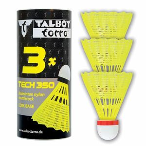 Badmintonové míčky TALBOT TORRO Tech 350 Fast 3 ks - žluté obraz