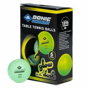 Míčky na stolní tenis SCHILDKROT Glow in the Dark Poly 40+ 6ks obraz