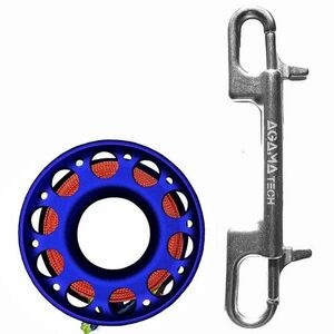 Agama TECH Cívka ALU 15 m s karabinou - modrá obraz