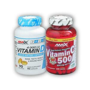 Amix Vitamin D3 4000IU 90tob + Vitamin C 500 obraz