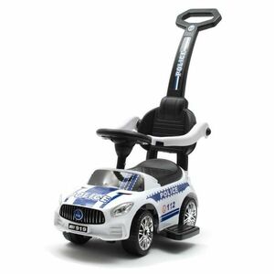 BABY MIX Dětské odrážedlo se zvukem a vodící tyčí POLICE bílé - Bílá obraz
