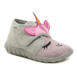 Befado 465P110 JEDNOROŽEC šedo růžové dětské bačkůrky - EU 23 obraz