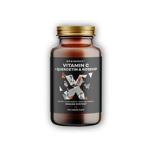 BrainMax Vitamin C Quercetin, Rose Hip 100 rostlinných kapslí obraz