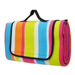 CALTER Pikniková deka Quod 150x130 cm alu fólie pruhy duhové obraz