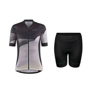 Craft ADV Endur Graphic W 1910554 cyklodres - béžová + Force CHARM LADY černé cyklokraťasy - XL obraz