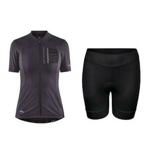 Craft ADV Offroad W 1910581 cyklodres - šedá + Force CHARM LADY černé cyklokraťasy - XL obraz