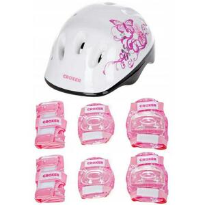 Croxer Silky Fibre pink sada chráničů a přilby - M, chrániče M obraz