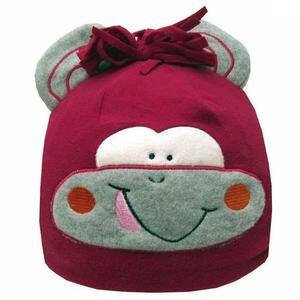 Dětská zimní čepice opička červená obraz