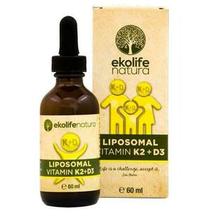 Ekolife Natura Liposomal Vitamin K2 + D3 60ml - Meruňka obraz