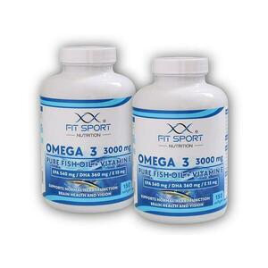FitSport Nutrition 2x Omega 3 3000mg Pure Fish Oil + Vitamin E 150 softgels - Rybí olej obraz
