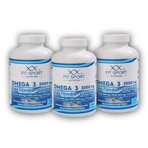 FitSport Nutrition 3x Omega 3 3000mg Pure Fish Oil + Vitamin E 150 softgels - Rybí olej obraz
