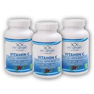 FitSport Nutrition 3x Vitamin C 1000mg with Rose Hips 120 vege tablet obraz