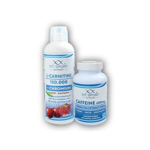 FitSport Nutrition L-Carnitine 150000+Chromium 1000ml+Caffeine 200mg+Green Tea 300mg 120 caps - Cherry raspberry obraz