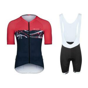 Force ART tm. modrý-červený cyklodres - kr. rukáv + Force B38 černé cyklokraťasy - M obraz