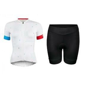 Force GAME bílý dámský cyklodres + Force CHARM LADY černé cyklokraťasy - XS obraz