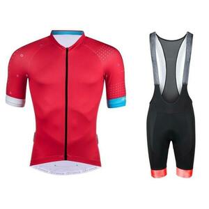 Force GAME červený cyklistický dres + Force STRIPE černo-červené cyklokraťasy - červený M obraz