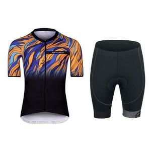 Force LIFE černo-modro-oranžový cyklodres + Force B21 EASY černé cyklokraťasy - M obraz