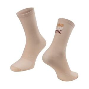 Force Ponožky LOVE YOUR RIDE béžové - L-XL/EU 42-46 obraz