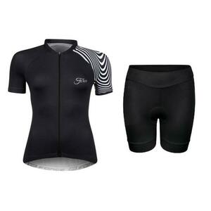 Force STREAM LADY černý cyklistický dres + Force CHARM LADY černé cyklokraťasy - XL obraz