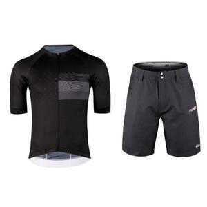 Force SWAY černý cyklodres - kr. rukáv + Force BLADE MTB černé cyklokraťasy - XXL obraz