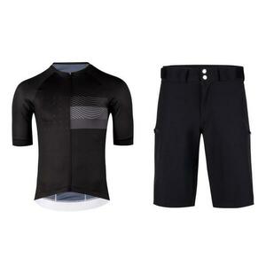 Force SWAY černý cyklodres - kr. rukáv + Force MOUNT MTB černé cyklokraťasy bez vložky - XXL obraz