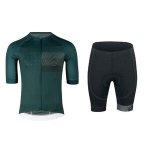 Force SWAY tm.zelený cyklodres - kr. rukáv + Force B21 EASY černé cyklokraťasy - M obraz