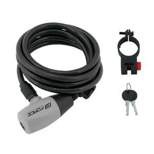 Force Zámek F RON spirálový s držákem 185cm/8mm, černý obraz