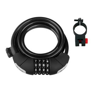 Force Zámek LUX spirálový kódový 180cm/8mm+držák, črn. obraz