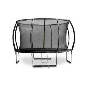 G21 Trampolína SpaceJump, 366 cm, černá, s ochrannou sítí + schůdky zdarma obraz