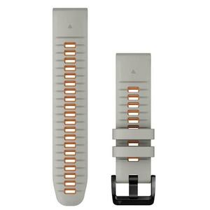 Garmin Řemínek pro fenix5/6/7/8 QuickFit 22 silikonový, Fog Gray / Ember Orange obraz