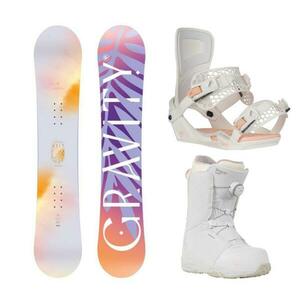 Gravity Mist 25/26 dámský snowboard + Gravity Rise white vázání + Gravity Aura Atop white obuv - 146 cm + L (EU 41, 5-43) obraz