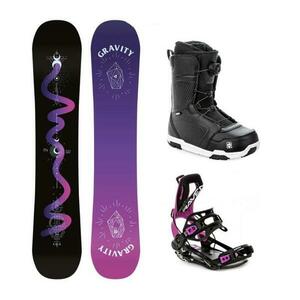 Gravity Sirene Black 24/25 snowboard + Raven Fastec FT360 black/fuchsia vázání + Raven Flush MOZ boty - 156 cm + M (EU 39-42) obraz