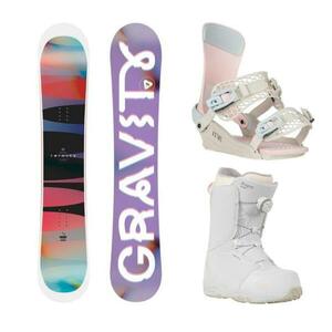 Gravity Trinity 25/26 dámský snowboard + Gravity Fenix candy vázání + Gravity Aura Atop white obuv - 154 cm + L (EU 41, 5-43) obraz