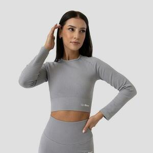 GymBeam Dámské tričko FLO Ribbed Crop Top Grey - XL obraz