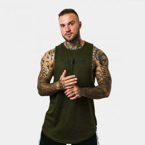 GymBeam Tílko Cut Off Military Green - M obraz