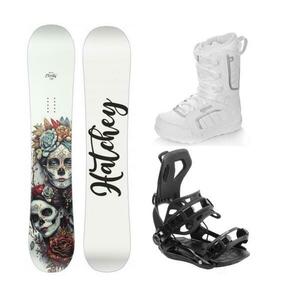 Hatchey Eternity dámský snowboard + Hatchey Fastec vázání + Raven Pearl white boty - 143 cm + XL, black (EU 45-47) obraz