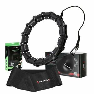 HMS Sada černé masážní Hula Hoop se závažím HHW11 a zeštíhlujícího bederního pásu HMS BR163 PLUS SIZE obraz