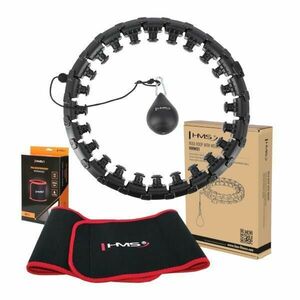 HMS Sada masážní hula hoop HHW01 se závažím a zeštíhlujícího pásu BR163 černá (VÝPRODEJ) obraz