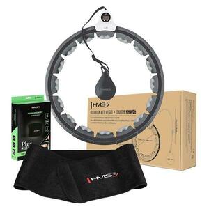 HMS Sada masážní hula hoop HHW06 černá se závažím a počítadlem a zeštíhlujícího pásu BR163 plus size obraz