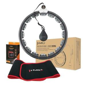 HMS Sada masážní hula hoop HHW06 se závažím a počítadlem a zeštíhlujícího pásu BR163 černá obraz