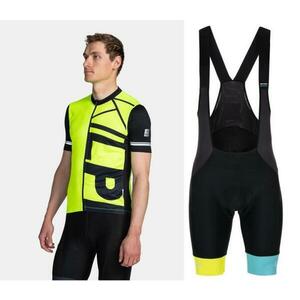 KILPI CAVALET-M Žlutý cyklistický dres + Kilpi MURIA-M modré cyklistické kraťasy - S obraz