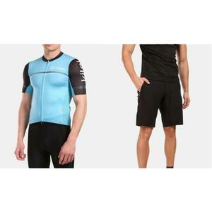 KILPI CORRIDOR-M Světle modrý cyklistický dres + KILPI HIXON-M Černé cyklistické kraťasy - 3XL obraz