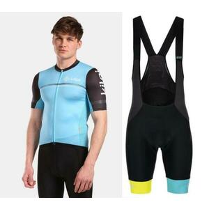 KILPI CORRIDOR-M Světle modrý cyklistický dres + Kilpi MURIA-M modré cyklistické kraťasy - 3XL obraz