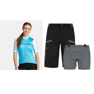 KILPI CORRIDOR-W Modrý cyklistický dres + Kilpi TRACKEE-W černé cyklistické kraťasy - 42 obraz