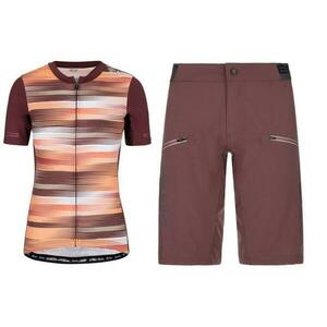 Kilpi MOATE-W tmavě červený cyklistický dres + Kilpi TRACKEE-W tmavě červené cyklistické kraťasy - 34 obraz