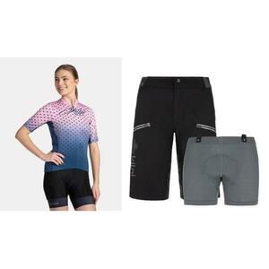 KILPI RITAEL-W Světle růžový cyklistický dres + Kilpi TRACKEE-W černé cyklistické kraťasy - 42 obraz